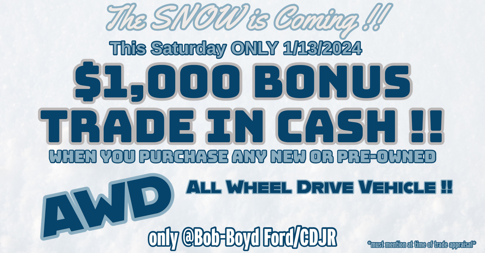 $1,000 Bonus Trade-In Cash