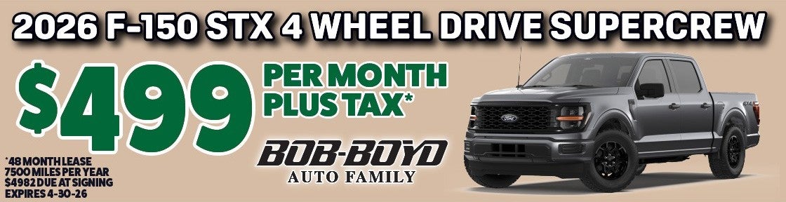 2026 F-150 STX 4x4 SuperCrew $499/mo lease deal