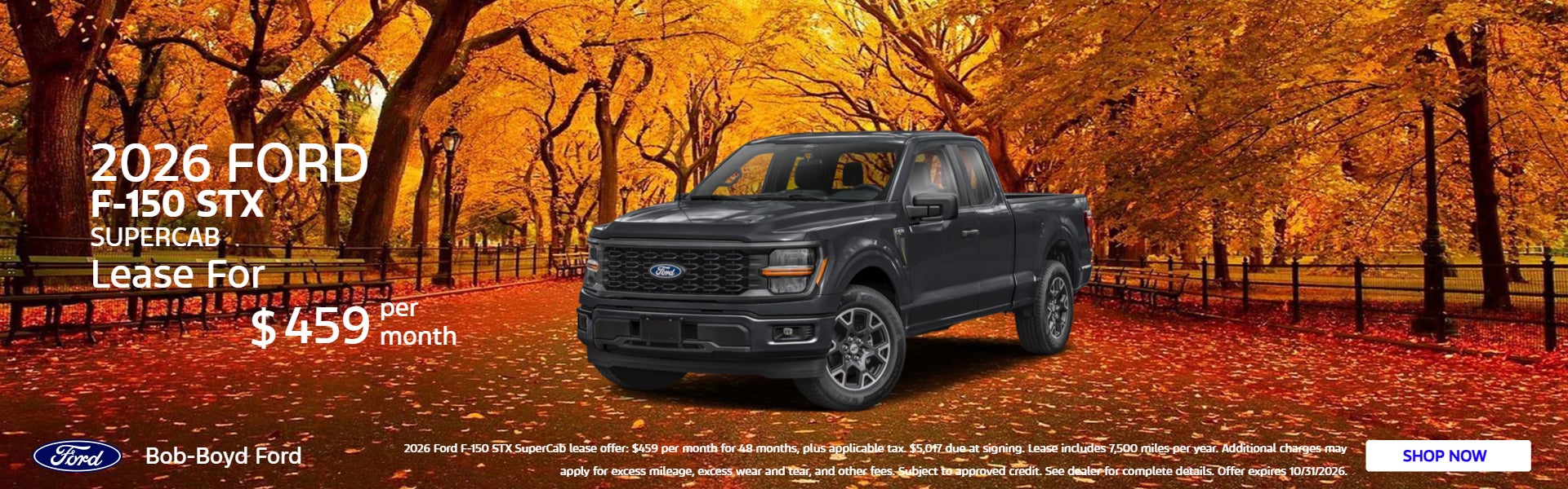 2026 Ford F-150 STX SuperCab Lease $459/Month